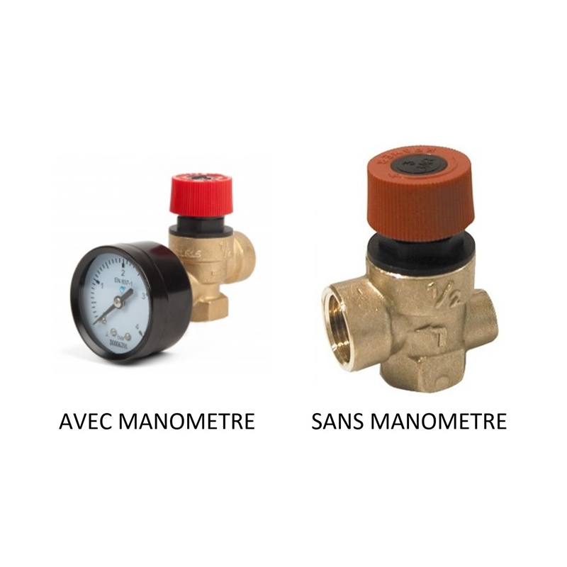 SOUPAPE DE SECURUITE CHAUFFAGE (avec et sans manometre)