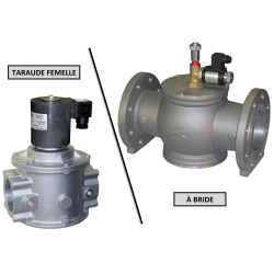 ÉLECTROVANNE GAZ A RÉARMEMENT MANUEL (TARAUDE ou A BRIDE)