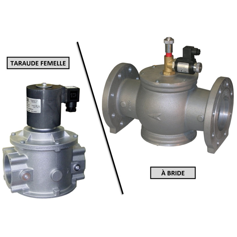 ÉLECTROVANNE GAZ A RÉARMEMENT MANUEL (TARAUDE ou A BRIDE)